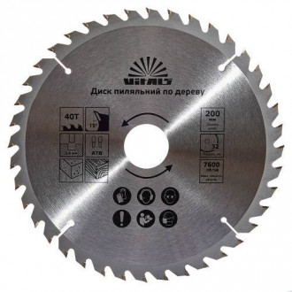 Диск пильний Vitals по дереву 200x32/30/25.4, ATB 40-[articul]