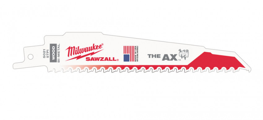 Полотно для шабельних пил AX FANG TIP MILWAUKEE, 150/5,0мм, (5шт), (деревина з цвяхами)-48475021