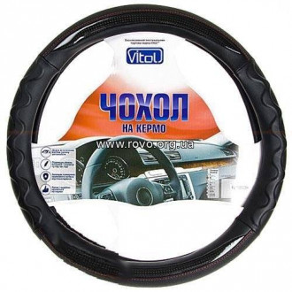 Чохол на кермо VITOL PU 1108002 BK M (25)-[articul]