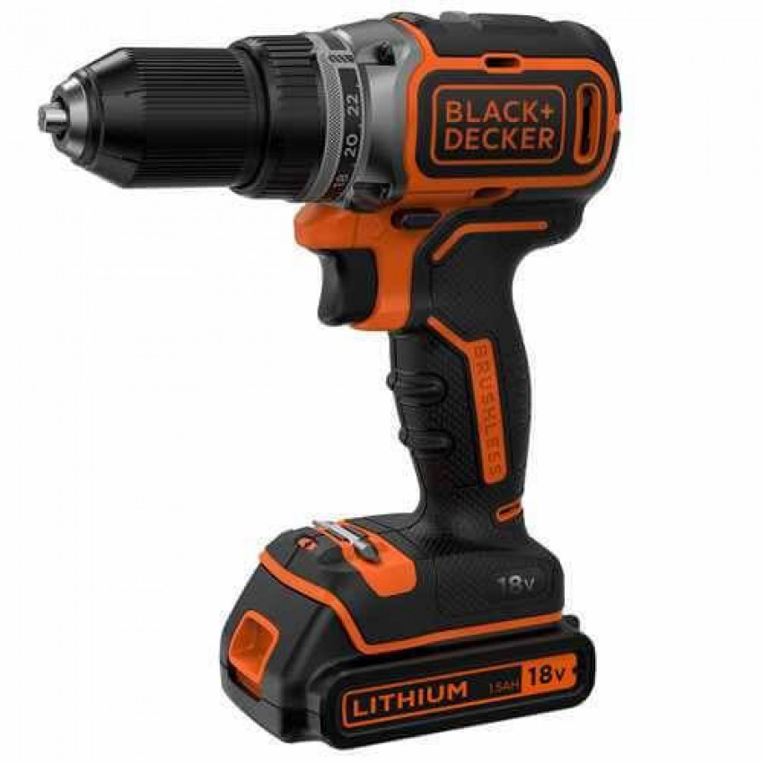 Дриль-шуруповерт акумуляторний безщітковий BLACK DECKER BL186KB-BL186KB