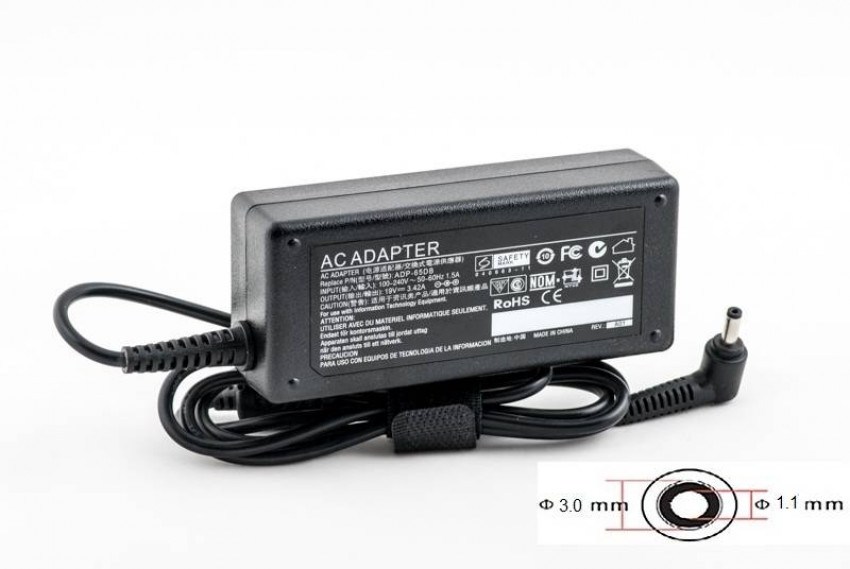 Адаптер для ноутбука PowerPlant ACER 220V, 19V 65W 3.42A (3.0*1.1)-AC65F3011