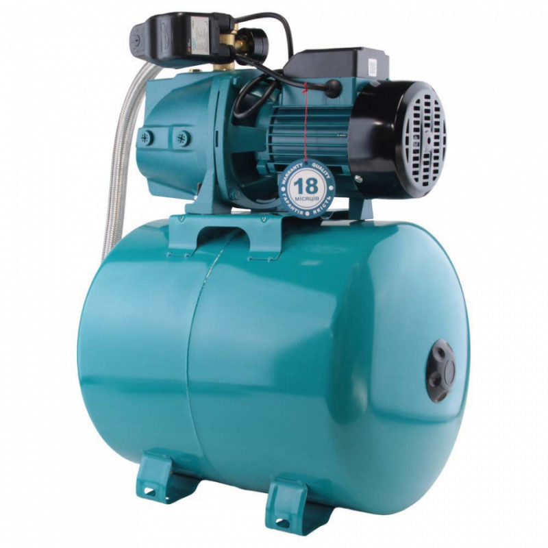 Станція 1.1кВт Hmax 55м Qmax 80л/хв (самовсмоктувальний насос) 50л Україна LEO (775325/50)-775325/50