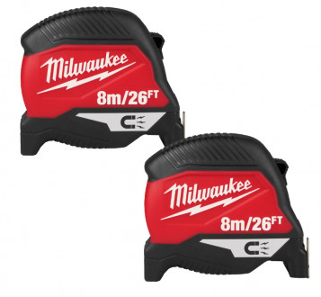 Набір магнітних рулеток MILWAUKEE, GEN 4 8м/26ft (ширина 30мм) (2шт)-[articul]