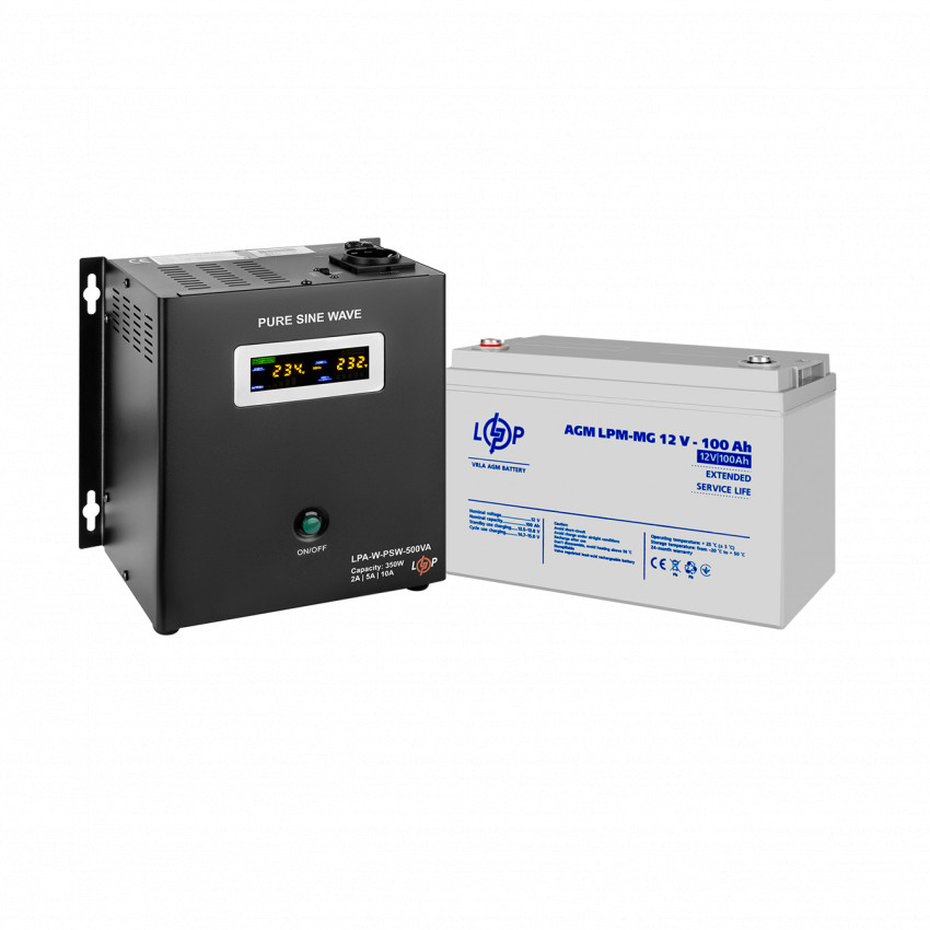 Комплект резервного живлення ДБЖ + мультигелева батарея (UPS W500 + АКБ MG 1200Wh)-