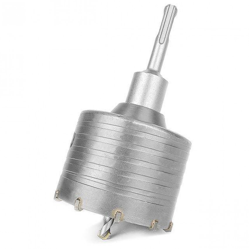 Свердло корончате по бетону 80мм + перехідник SDS Plus 100мм INTERTOOL SD-7080-SD-7080