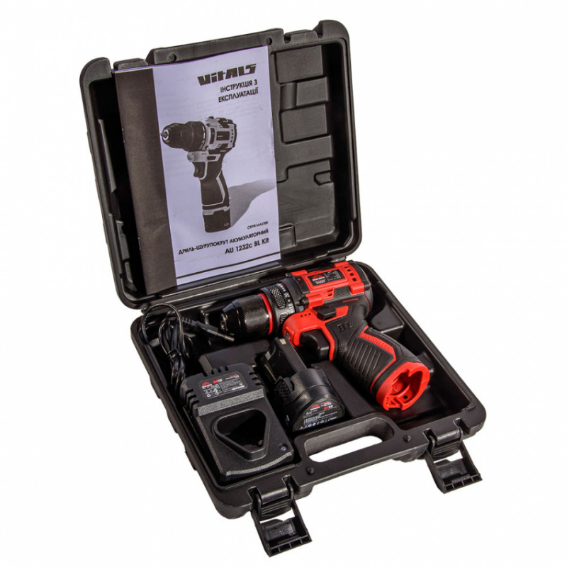 Дриль-шурупокрут акумуляторний Vitals Master AU 1232c BL Kit-235676