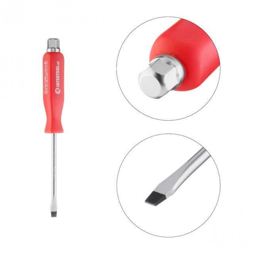 Викрутка ударна SL 6 * 100 мм CrV INTERTOOL HT-0482-HT-0482