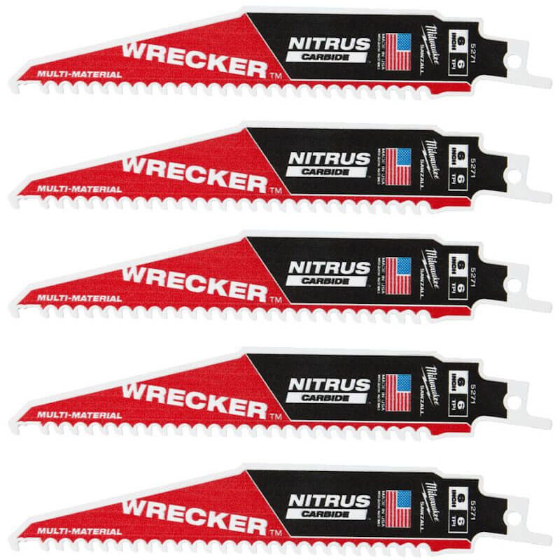Полотно для шабельних пил WRECKER CARBIDE NITRUS MILWAUKEE, 150х4,2мм, (5шт), (мультіматеріал)-48475571