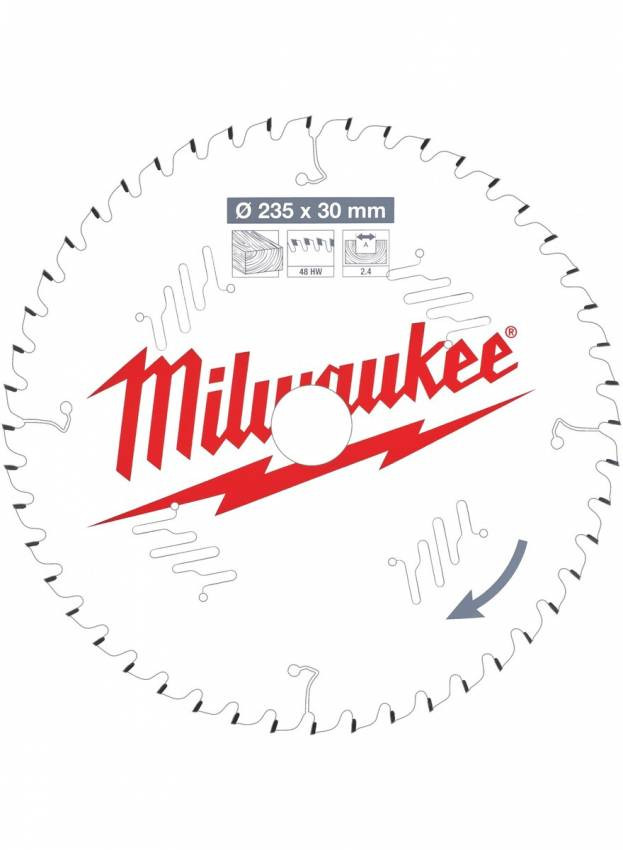 Диск пильний MILWAUKEE, Ø235/30мм, 60 зуб.-4932471307