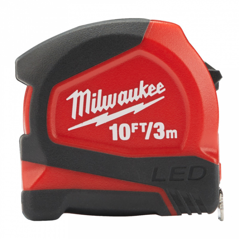 Рулетка MILWAUKEE з LED підсвіткою, 3м/10фт (12мм)-4932501678