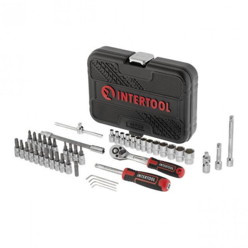 Набір інструментів 46 од., STORM, 1/4", Cr-V INTERTOOL ET-8046-ET-8046