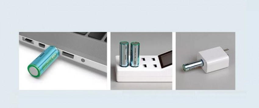 Акумулятор літій-іонний Quantum USB Li-ion AA  1.5V ,1100mAh plastic case, 2шт/уп-USB/Li-ionAA1100-PB2