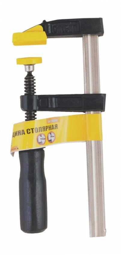 MasterTool Струбцина столярна тип "F" 150*50 мм, 1700Н, дерев'яна ручка, DIN5117, Ст.: 07-0000-07-0000