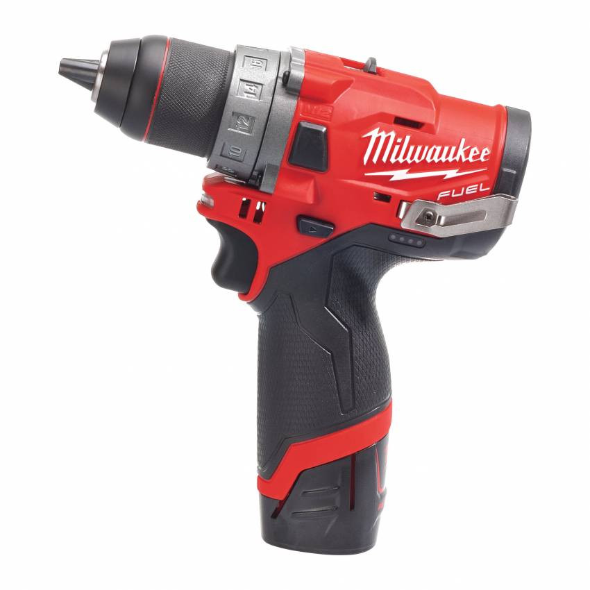 Дриль-шуруповерт акумуляторний MILWAUKEE, M12 FDD-202X, 37Нм (зарядний пристрій, 2 акум.Х 2Ач, HDкейс)-4933459816