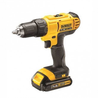 Дриль/шуруповерт DeWalt, XR Li-Ion, 14.4V, 2 акумулятори 1.3А/год, 38Нм, патрон 1.5-13 мм, вага 1,6к-[articul]