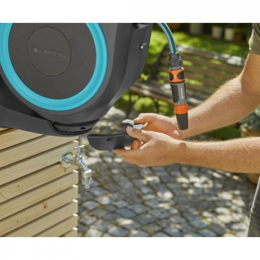 Котушка настінна Gardena RollUp S бірюзова + набір для поливу 15 м-18600-20.000.00