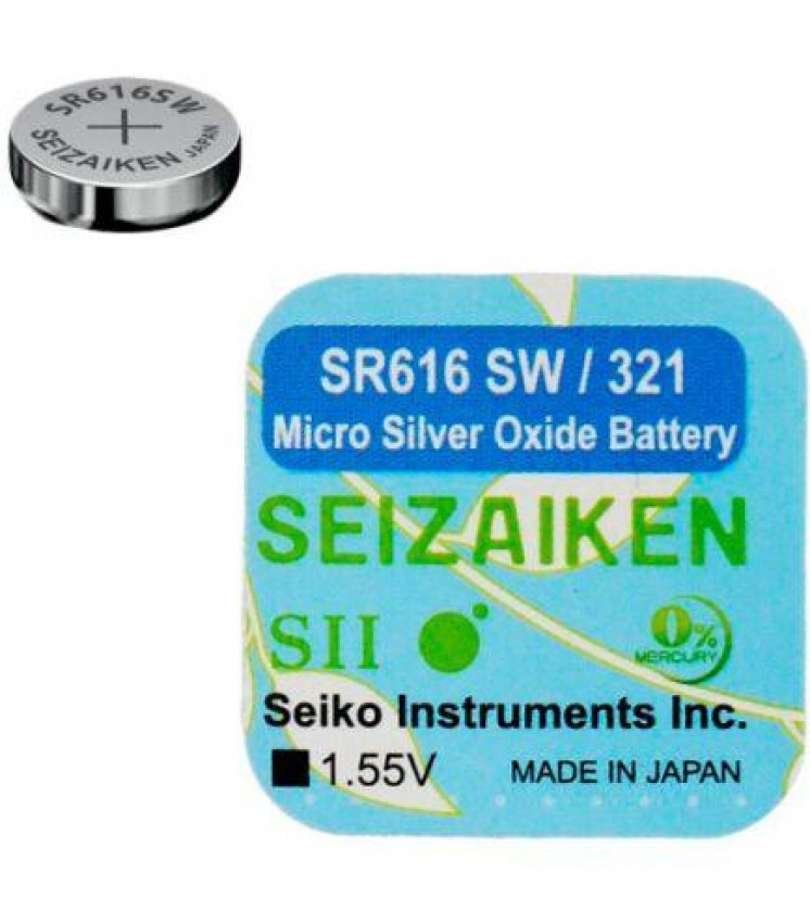 Оксид-срібно-цинкова батарейка Seizaiken "таблетка" 321/SR616SW 1шт/уп.-B-SZK-SR616SW-B1F