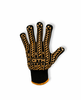 Рукавички трикотажні чорні ТМ GTM LUX, помаранчева ПВХ р.10 5611-[articul]