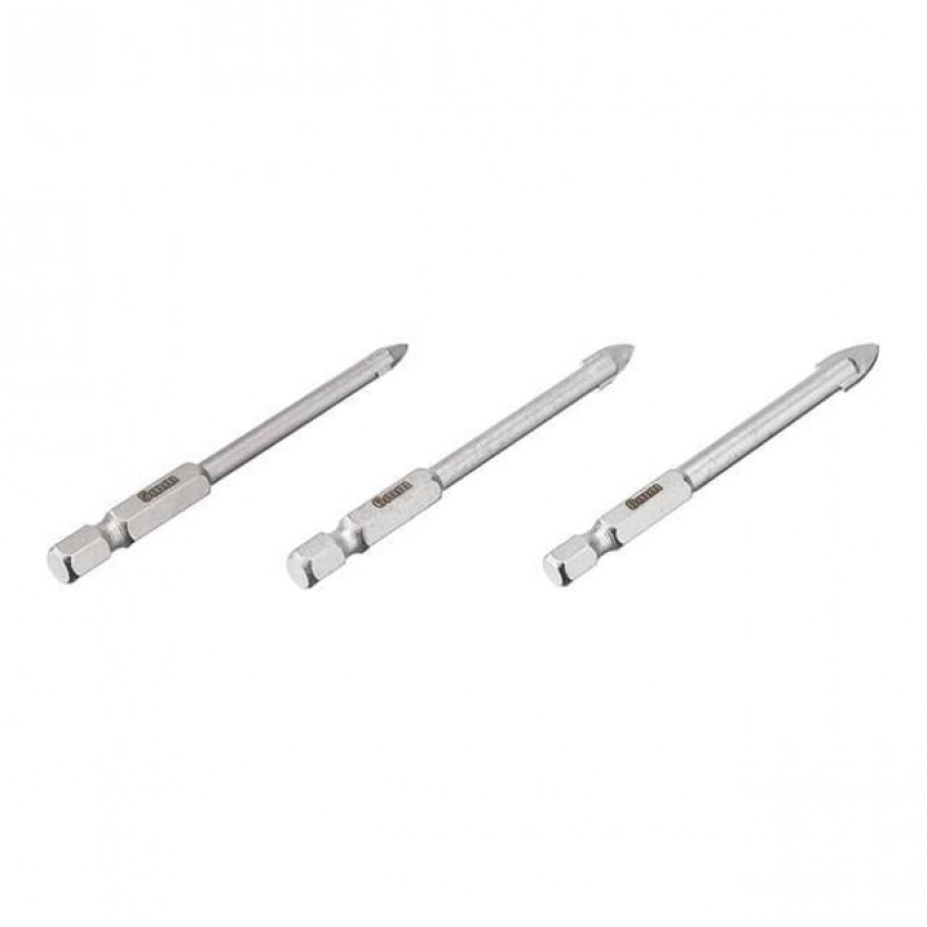 Набір свердел по склу та кераміці 5 + 6 + 8 мм HEX 1/4'' (6.35 mm) INTERTOOL SD-0293-SD-0293