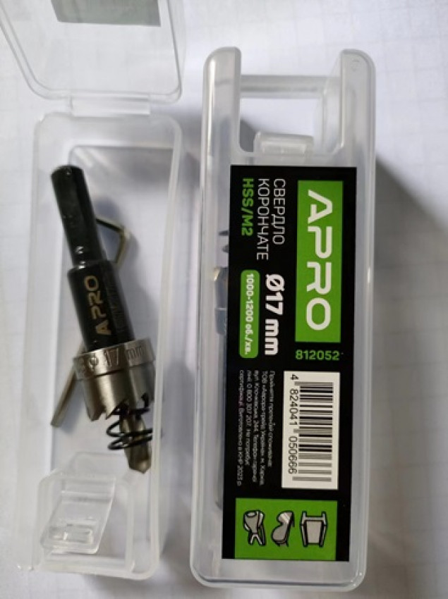 Сверло корончатое HSS/М2 Ø17мм APRO-812052