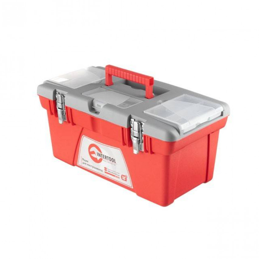 Ящик для інструментів з металевими замками 18" 480*250*230 мм INTERTOOL BX-0518-BX-0518