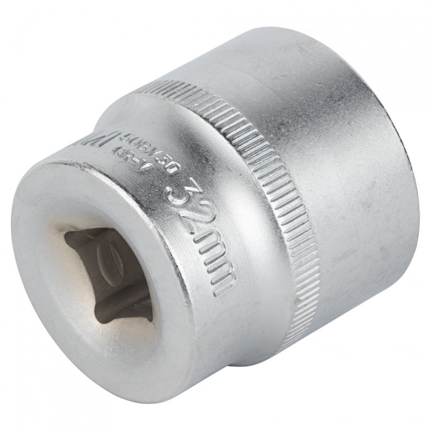 Насадка шестигранна коротка 1/2" 32мм CrV mid Sigma (6071321)-6071321