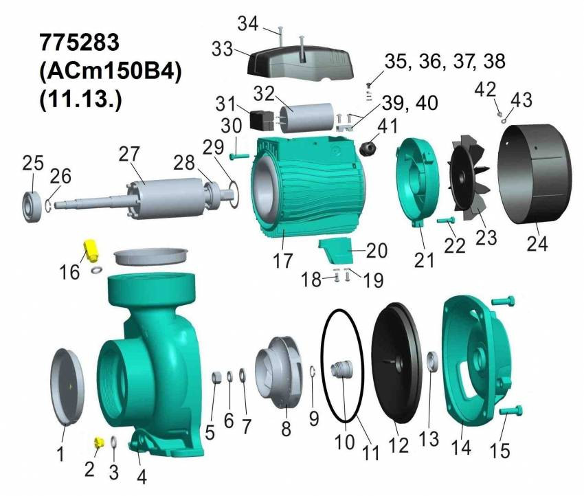 Відцентровий насос 1,5 кВт Hmax 14,5 м Qmax 1000 л / хв 4 "LEO 3,0 (775283)-775283