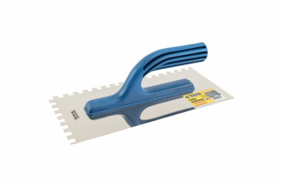 Терка нержавіюча з пластиковою ручкою зубчаста MASTERTOOL 125х270 мм зуб 8х8 мм 08-2827-[articul]