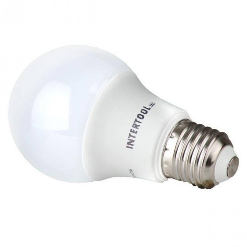 Лампа світлодіодна LED A60, E27, 10Вт, 150-300В, 4000K, 30000ч, гарантія 3 роки. INTERTOOL LL-0014-LL-0014