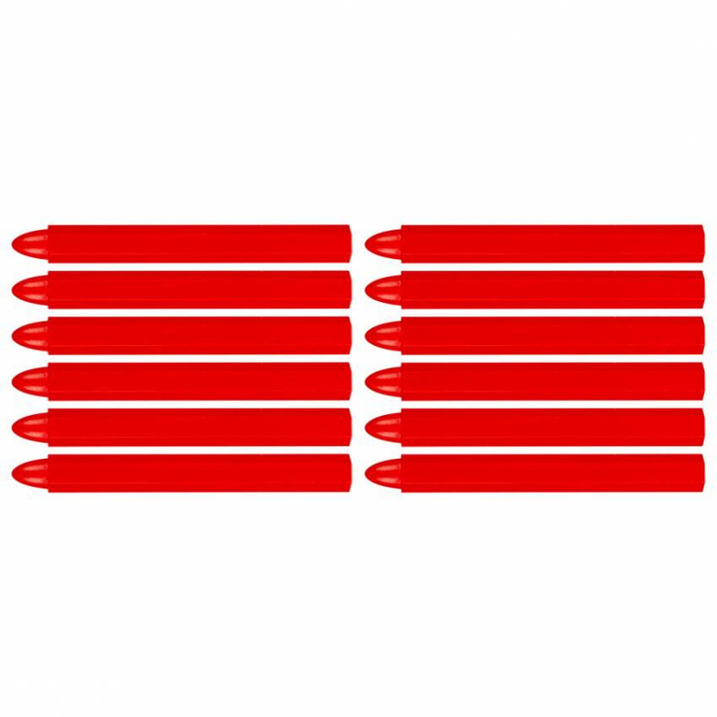 Крейда технічна для розмітки, червона, 12 шт-13-963