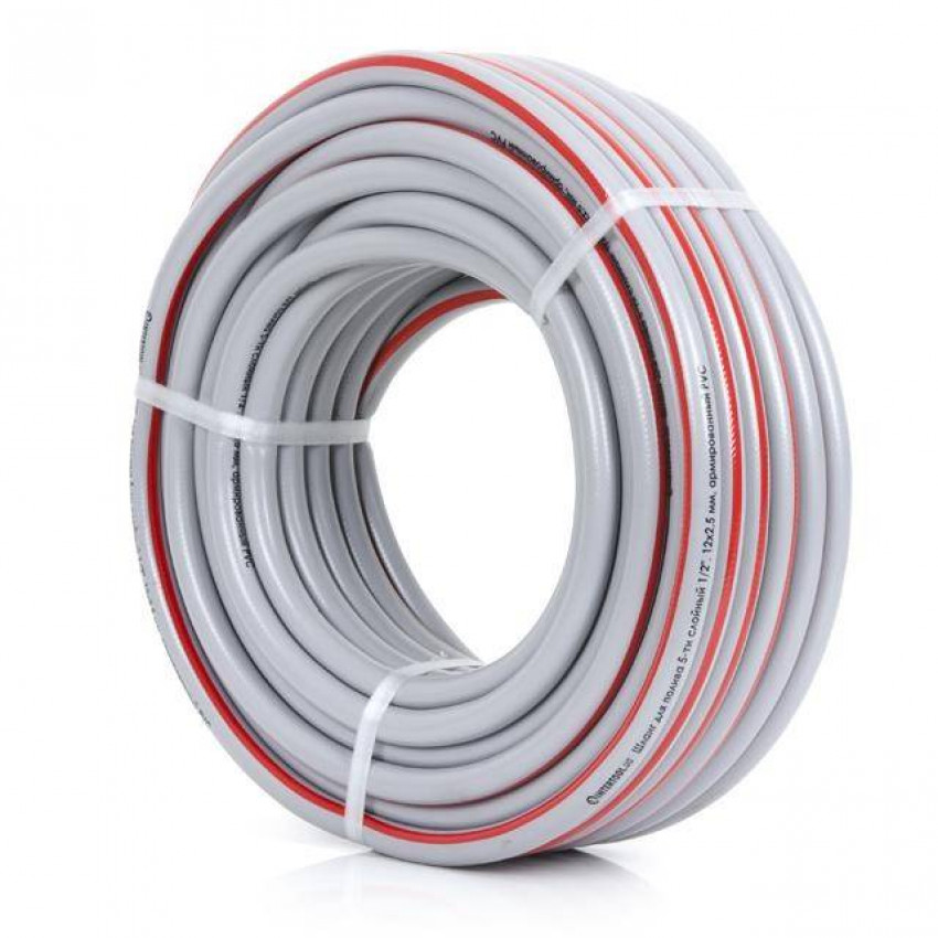 Шланг для води 5-ти шаровий 1/2 ", 30м, армований PVC INTERTOOL GE-4133-GE-4133