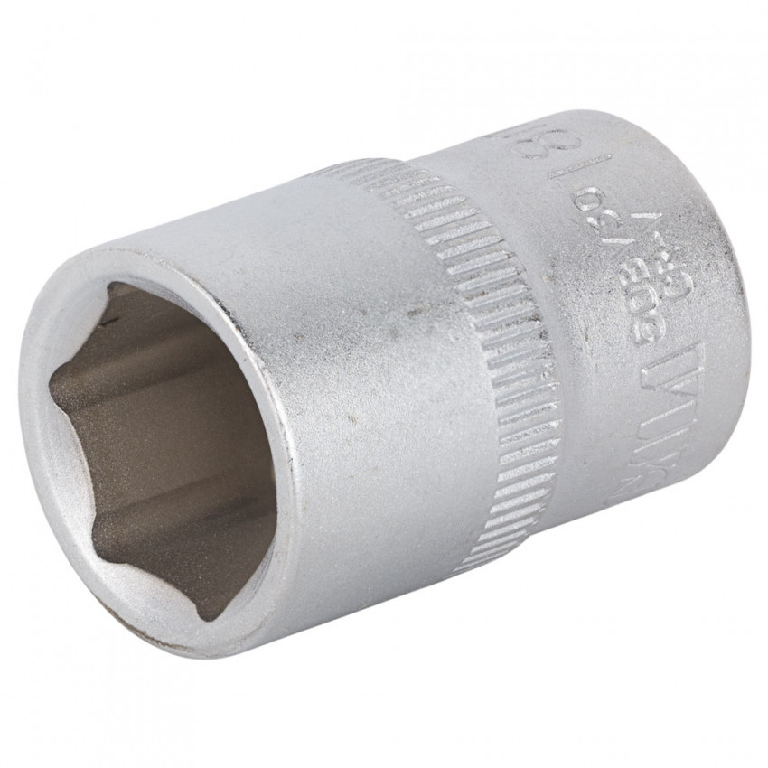 Насадка шестигранна коротка 1/2" 18мм CrV mid Sigma (6071181)-6071181