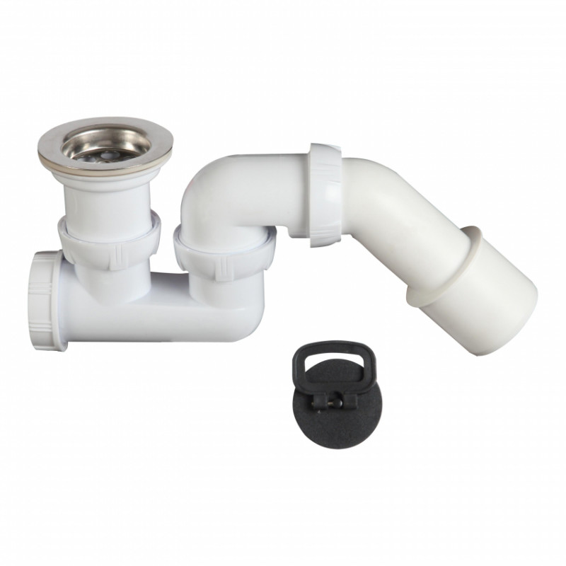 Сифон для душового піддону Ø50мм з адаптером Ø40/50мм WIRQUIN (9544920)-9544920