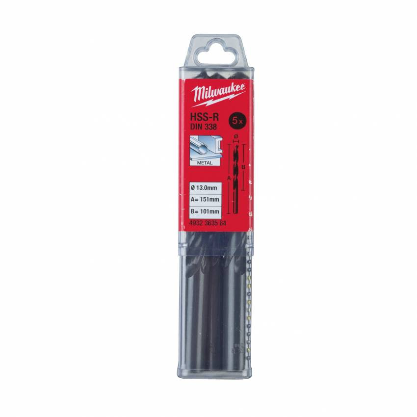 Свердло по металу HSS-R MILWAUKEE DIN338, Ø5,0мм, (10шт)-4932363484