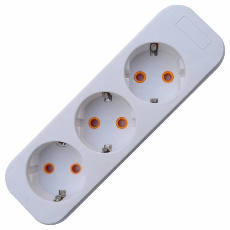 Колодка Quantum 3 поста з заземленням біла 1шт/уп-QM-KP-00310