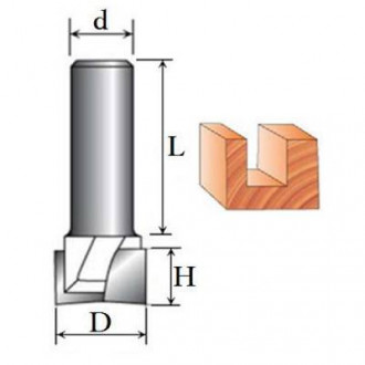 Фреза Пазова пряма №1007 (D12, h40, L80, d12) 12-007-120-[articul]