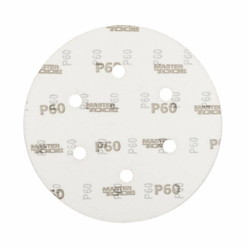 Коло шліфувальне на липучці MASTERTOOL з 6 отворами 225 мм зерно 60 5 шт 08-2006-H-08-2006-H