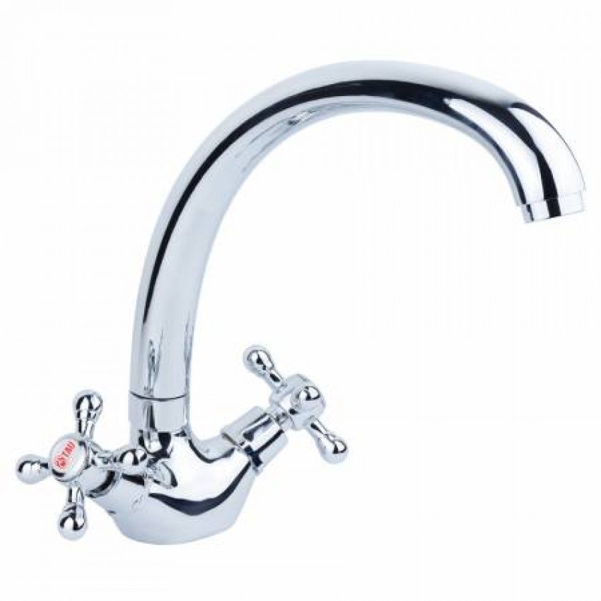 Змішувач VD 1/2" для кухні гуска вухо на гайці TAU (VD-4B461C)-VD-4B461C
