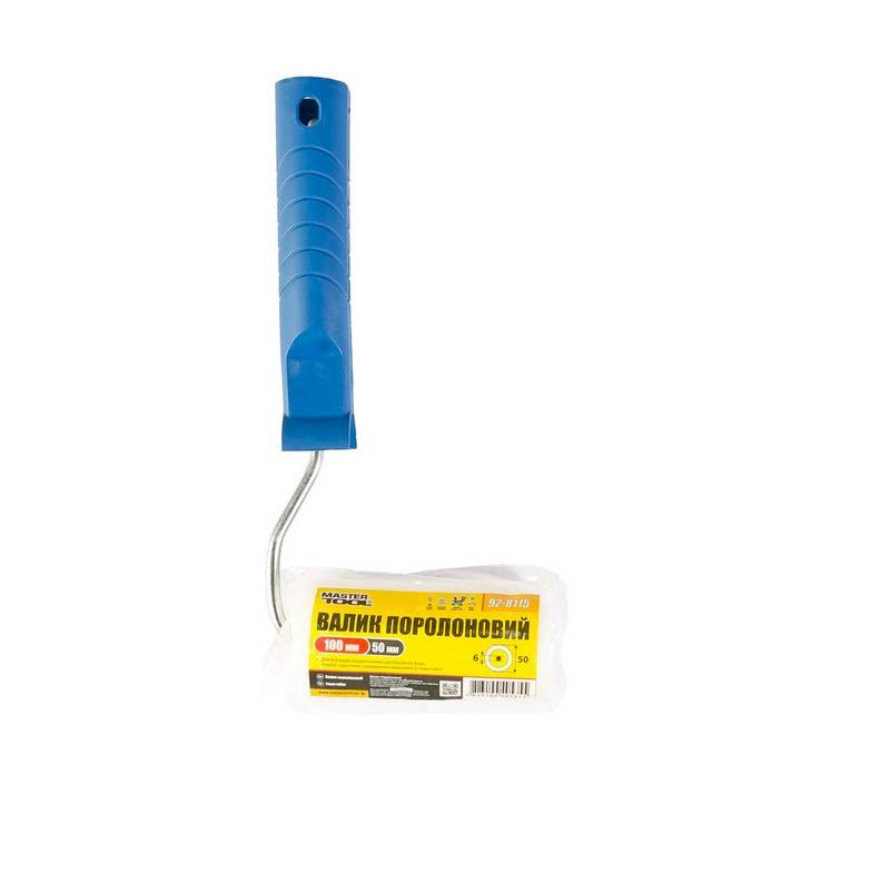 Валик поролоновий MASTERTOOL 100х50 мм d 6 мм з ручкою 92-8115-Р-92-8115-Р
