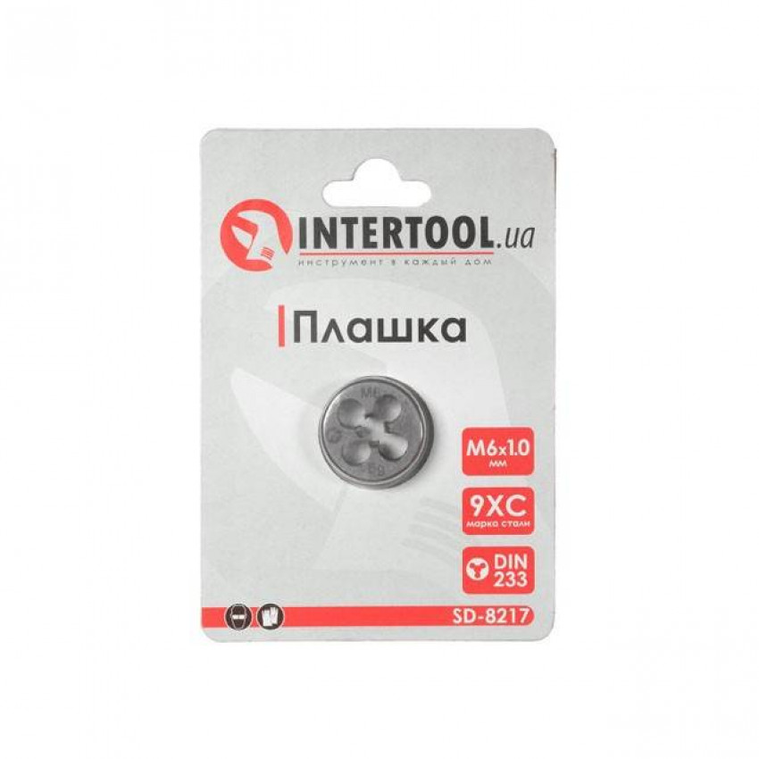 Плашка M6x1,0 мм INTERTOOL SD-8217-SD-8217
