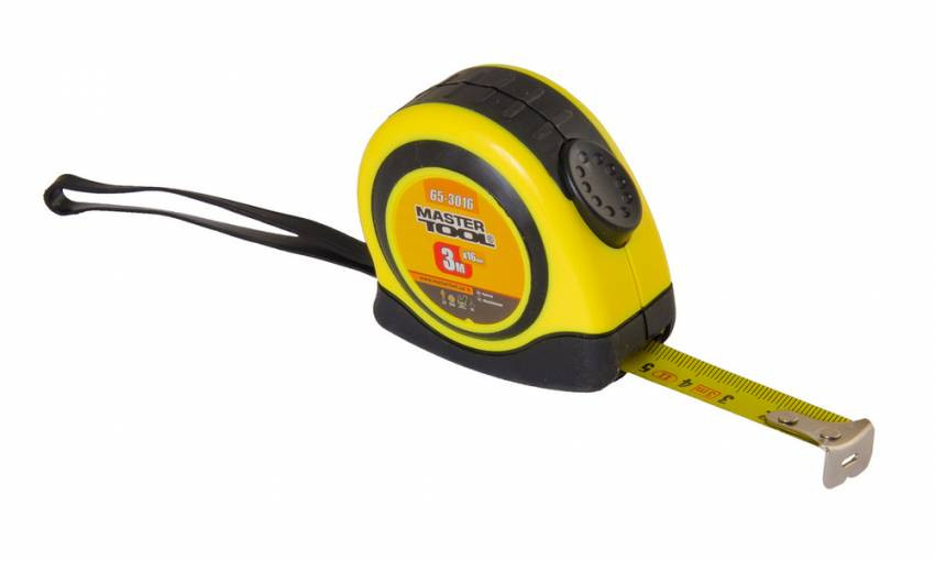MasterTool Рулетка з фіксатором 3 м*16 мм, Арт.: 65-3016-65-3016