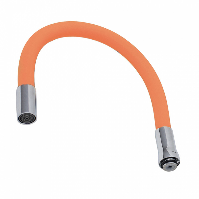 Вилив (гусак) 3/4" для кухні силіконовий помаранчевий AQUATICA (XH-5242) (9793513)-9793513