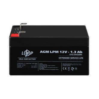 Розпродаж (4131) Акумулятор AGM LPM 12V - 1,3 Ah (11-2024)
