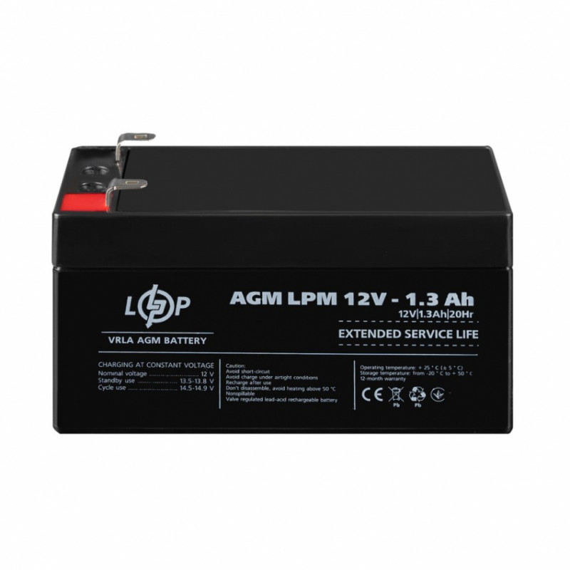 Розпродаж (4131) Акумулятор AGM LPM 12V - 1,3 Ah (11-2024)-