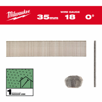 Цвяхи оцинковані вкриті смолою з Т-образною головкою MILWAUKEE, 18G/0 градусів/35мм, (5000шт)-[articul]
