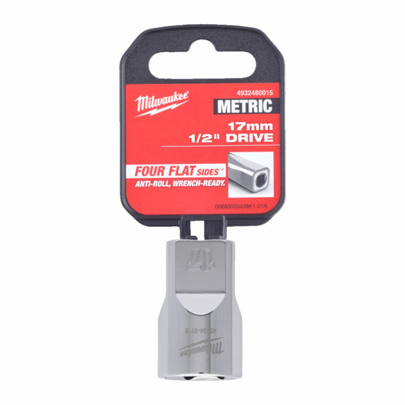 Головка торцева хромована ½” 6гр. MILWAUKEE, 17мм-4932480015