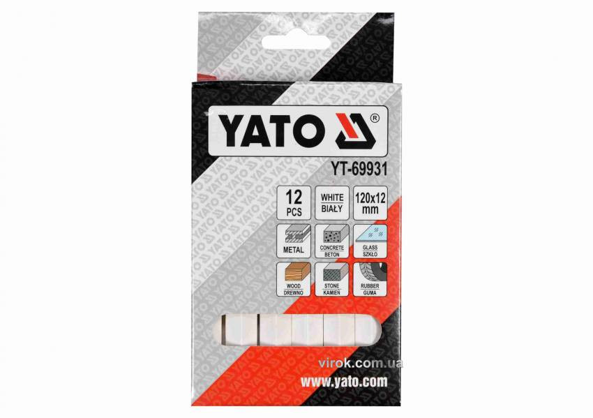 Крейда маркувальна для різних поверхонь YATO 120 x 12 мм 12 шт-YT-69931