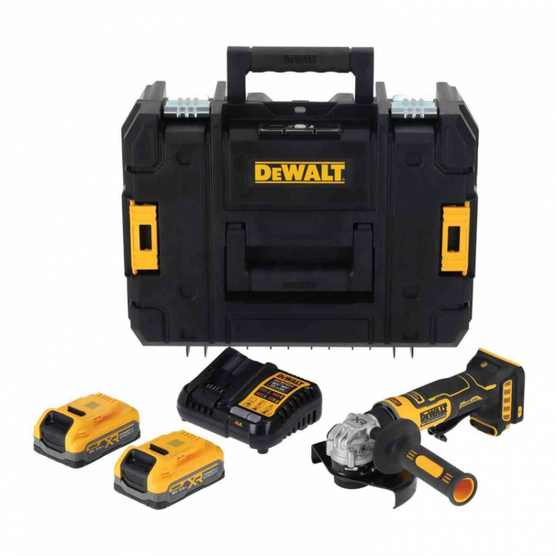 Шліфмашина кутова - болгарка акумуляторна безщіткова DeWALT DCG404S2T-DCG404S2T