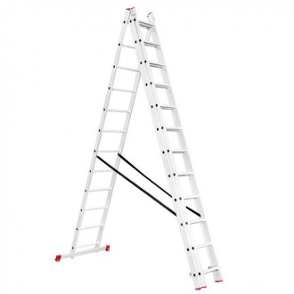 Драбина з алюмінію, 3-секційна універсальна розкладна, 3*12 сход., 7,89 м INTERTOOL LT-0312-[articul]