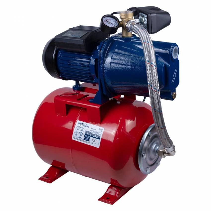 1,1кВт Hmax 52m Qmax 70л / хв станція (самовсмоктуючий насос) 24л Україна Wetron (775038/24)-775038/24
